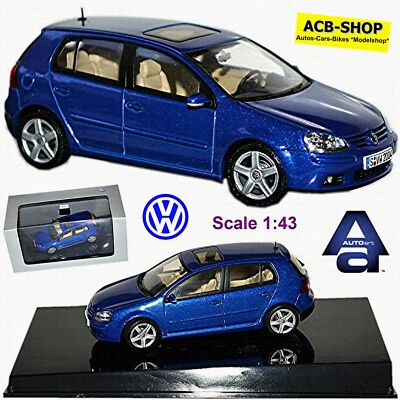 VW Golf V 5 Limusina 5 Puertas 2003-08 Atlantisblue Azul Metalizado 1:43 Autoart - Imagen 1 de 4