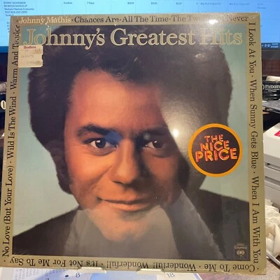 JOHNNY MATHIS LP Johnny’s Greatest Hits   Columbia  34667 Sealed Mint 1977 - Image 1 of 2