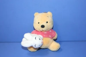 Disney Winnie the Pooh & Rabbit Mascot Plush Doll Keychain SEGA Red Shirt 10cm - Picture 1 of 12