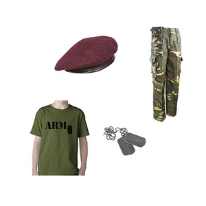 Kids Pack M Army Hiking Outdoor Dress Up Bushcraft Camo MTP/DPM Marroon Beret - Picture 1 of 3