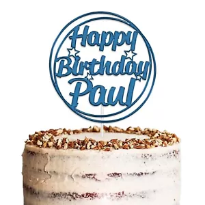 Personalised Happy Birthday Acrylic Cake Topper With Any Name Cake Decor Topper - Picture 1 of 11