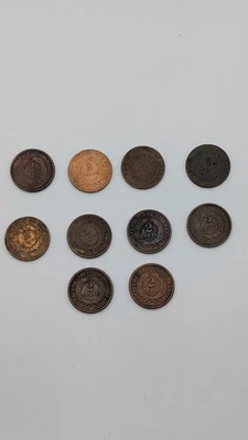 US Two Cent Penny-1864 (3), 1865 (4), 1867, 1868, 1870    Lot Of 10 C442 - Image 1 of 4