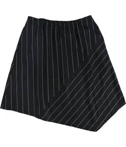 DKNY Womens Striped Asymmetrical Skirt, Black, X-Large - Picture 1 of 2