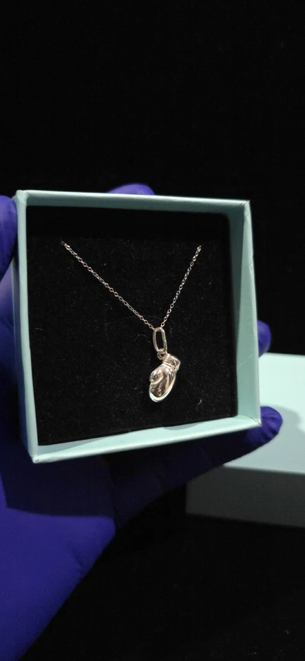 Italian 925 Sterling Silver Boxing Glove Charm Pendant with Chain - Image 1 of 1