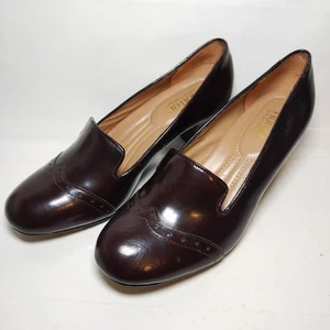 Size 7.5 Hotter Follie Burgundy Oxblood Heeled Court Shoes 41.5 VGC Tried On - Picture 1 of 15