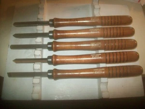 Juego de 5 cinceles de torneado de madera profesionales Sears Craftsman 14" de largo EE. UU. - Imagen 1 de 6