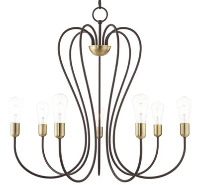 Lámpara de araña abstracta Livex Lighting 41367 Lucerna 7 luces 30" W - bronce con Foto 1 de 4