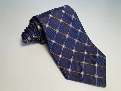 Corbata de seda Robert Talbott púrpura azul geométrico jacquard holográfica? 4"x59" Foto 1 de 4