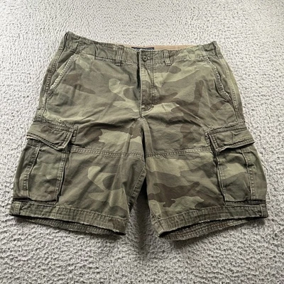 Pantalones Cortos Abercrombie & Fitch Para Hombre 34 Carga Camuflaje Botón Mosca Cordón Bolsillos Foto 1 de 4