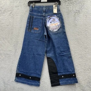 Vintage Lee Pipes Jeans Boys Size Small 24x24 Wide Leg Pockets Baggy Skater Y2K - Picture 1 of 8