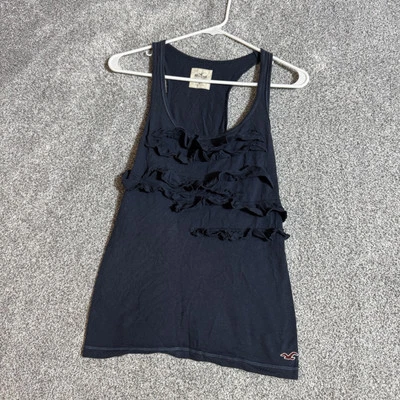 Camiseta sin mangas vintage Y2K Hollister para mujer con volantes medianos en capas Preppy Cottagecore Foto 1 de 4