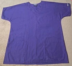 Cherokee Workwear Womens V-Neck Scrub Top Purple M Medium Scurbs Nurse NoSizeTag - Picture 1 of 7