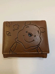 Cartera de colección Disney Winnie Pooh marrón doble cremallera identificación ventana bolsa para monedas - Imagen 1 de 8