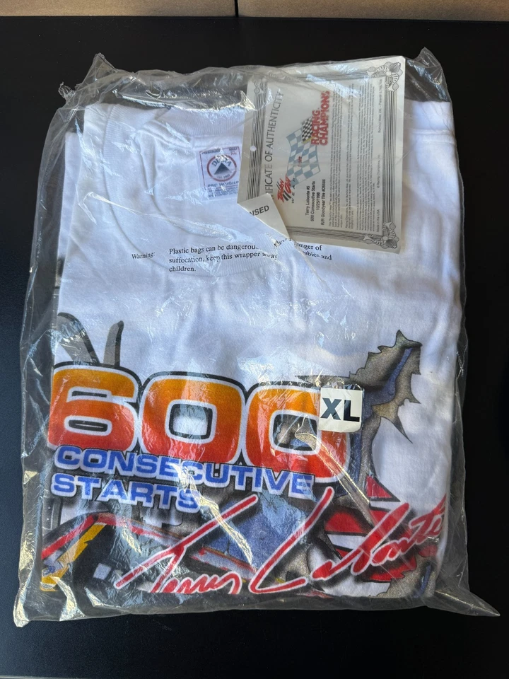 Camiseta NOS DE COLECCIÓN Para Hombres Talla XL Terry Labonte 600 Starts DELTA Puntada Única SELLADA Foto 1 de 4