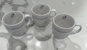 Disney Gourmet Mickey Mouse 10oz Coffee Tea Cup Mug White Blue Ceramic Set Of 3 - Picture 1 of 3