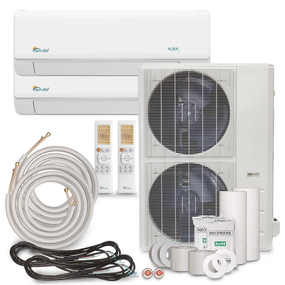 48000 BTU Dual Zone Ductless Mini Split Air Conditioner and Heat Pump 21.8 SEER - Image 1 of 4