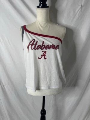 NCAA Alabama Crimson Tide Women's Tank Top One Shoulder White Size Large NWT - Image 1 of 4