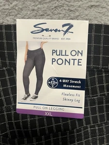 Seven7 Gr. XXL Damen schwarz & weiß kariert Pull-On Skinny Stretch Leggings Neu mit Etikett - Bild 1 von 6