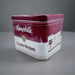 Campbell's Soup Collectible Recipe Tin With Recipe Cards Tin 6x6x5 Inches - Picture 1 of 19