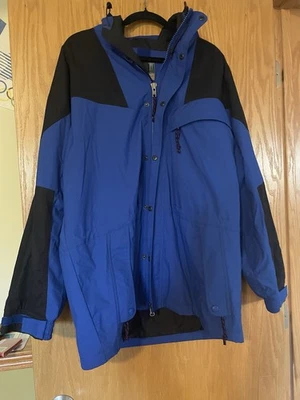 Vintage EMS Eastern Mountain Sports Color Block Blue Ripstop Jacket Men's Size M - Image 1 of 4