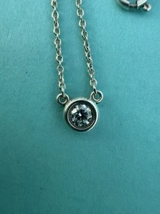 Tiffany & Co. Elsa Peretti .15 ctw Diamond Yard Pendant Necklace Sterling Silver - Picture 1 of 6