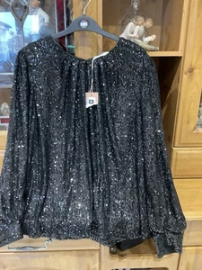 Gallery Sequins Top/blouse Lined Uk Size 22 New With Tags - Picture 1 of 9