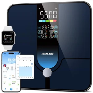 Insmart Smart Waage für Körpergewicht, Körperfettwaage mit großem Display, 227 kg/500 Pfund 30x - Bild 1 von 7