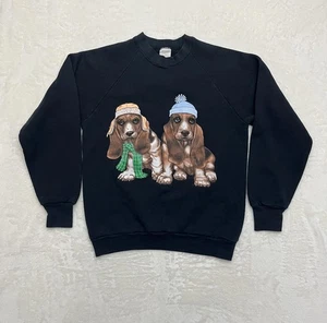 Sudadera De Colección Basset Hound Perro Para Hombre Mediana Cuello Redondo Cachorros Fruta Del Telar - Imagen 1 de 16