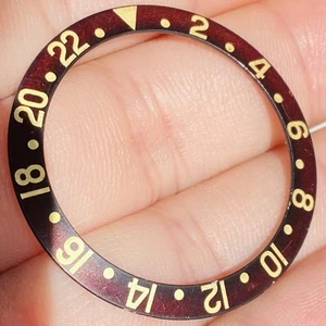 Rolex Red Berenjena Inserto Grasa Fuente Negro Back Para Gmt Master 1675 /3 1... - Imagen 1 de 16