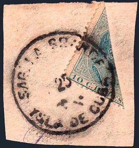 Cuba Esp. - Edi o 103f - 1883 - 1888 - Alfonso XII - 10 cts. - Fragmento - Bild 1 von 1