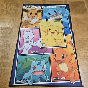 Pokemon Teppich Anime Raumdeko, Pikachu, Mew Two, Eevee, Squirtle, Charmander, NEU - Bild 1 von 12