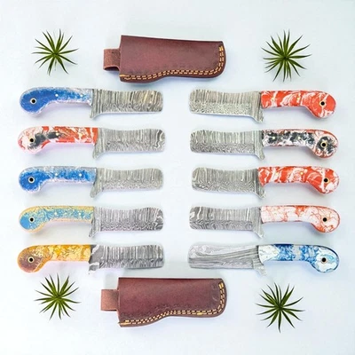 Cuchillos Cortadores Cowboy Bull | Lote de 10 | Acero Damasco | Resina Premium | D881 Foto 1 de 4