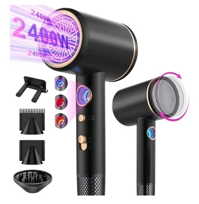 TISOUTEC Professional Ionic Hair Dryer, 2400W, 4 in 1, Hot/Cold Button, 2 Heat&3 Speed