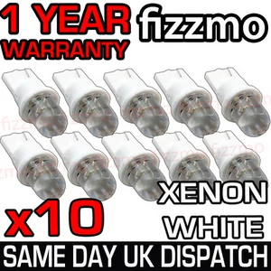 10x XENON BLANCO LED 501 W5W T10 CUÑA DE EMPUJE OCULTA BOMBILLAS LATERALES REINO UNIDO GRATIS P&P - Imagen 1 de 1