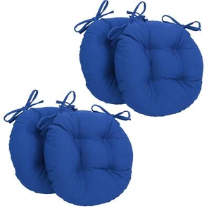 Blazing Needles 16 X 16 In. Round Twill Dining Chair Cushions With Ties - Set - Picture 1 of 1