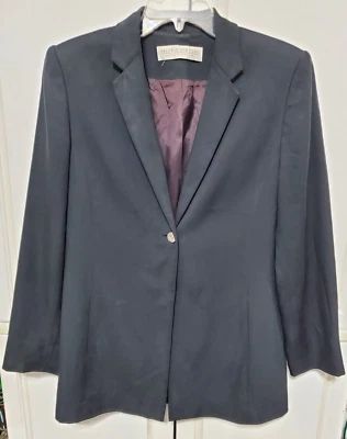 Valerie Stevens Women Size 6 Blazer Jacket Grey Silver Silk Lining Pockets DDD-6 Foto 1 de 4