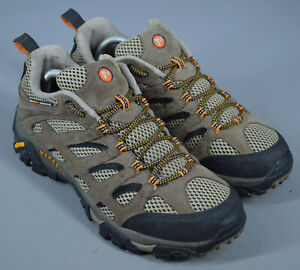 Men's merrell Beige/Taupe Leather & Textile Moab Ventilator Walking Shoes UK 10.