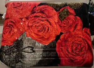 Rose Blanket Super Soft Warm Cal King Size 225x250cm Cobija 10.5 LBS - Picture 1 of 6