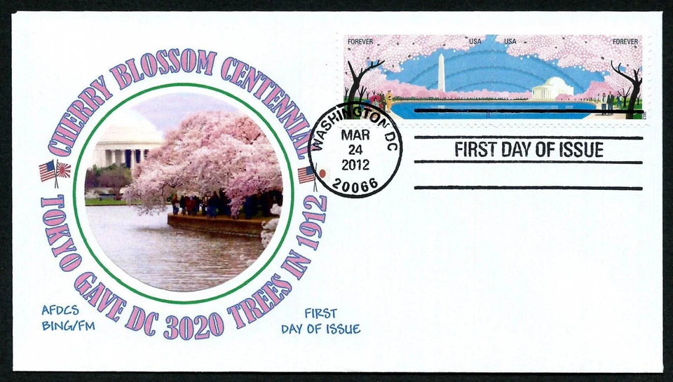 USA, SCOTT # 4651-4652A, AFDCS BING/FM FDC COVER - CHERRY BLOSSOM, YEAR 2012 - Image 1 of 1