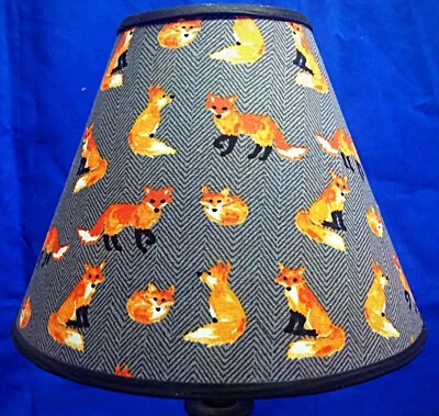Red Fox on Grey Lampshade Handmade Lamp Shade - Image 1 of 2