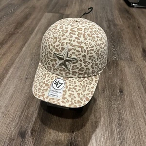 '47 Dallas Cowboys Hat Women Animal Print Cheetah Leopard NFL Football Tan Cream - Picture 1 of 7