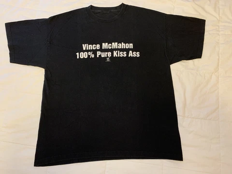 Vintage 1998 Titan Sports WWF WWE Vince McMahon 100% Pure Kiss Ass shirt XL! Cover