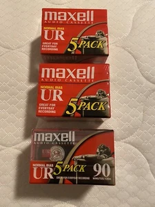 Maxell Blank Audio Cassette Tapes Normal Bias UR 90 Minute 5 Pack - NIP - Bild 1 von 2