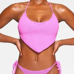 Skims fazzoletto da bagno all'uncinetto rosa taffy nuovo con etichette taglia XL - Foto 1 di 6