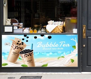 3D Bubble Tea H410 Perlentee Milchtee Laden Fensteraufkleber Tapeten Wandbild Ho - Picture 1 of 10