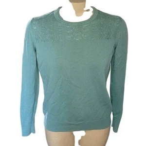 Maglione girocollo BANANA REPUBLIC blu acqua M Academia Y2K anni 90 retrò outdoor - Foto 1 di 6