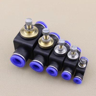 全新 气流速度控制阀管软管 气动推入配件 4-12 毫米 — 第 1/3 张图片