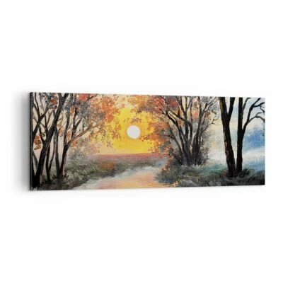 Quadro su Tela 140x50cm Fiume sole alberi Stampe Immagini Quadri Moderni Murale - Immagine 1 di 4