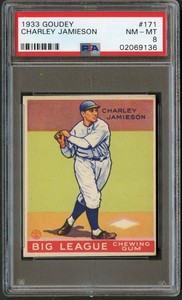 1933 Goudey #171 Charlie Jamieson  PSA 8 02069136