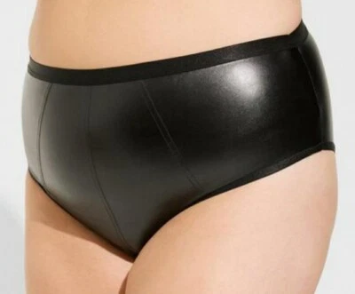 Torrid Sexy Black Faux Leather High Leg Cheeky Panty Plus Size 4X, 26 - Image 1 of 4